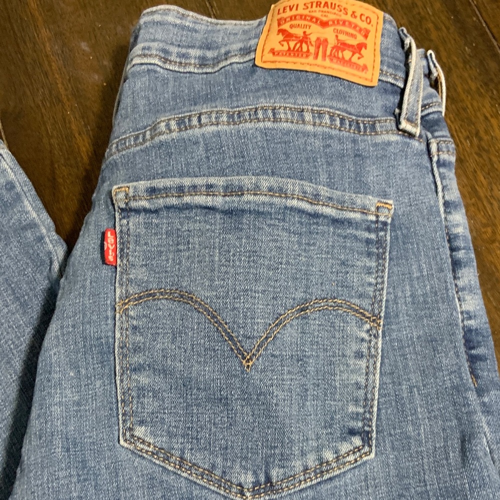 Levi's Classic Blue Jeans with Red Accents